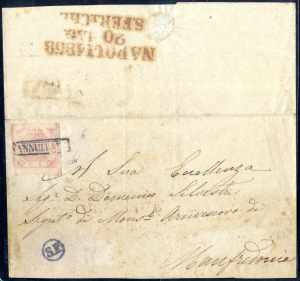 1858, lettera da Napoli per Manfredonia ... 
