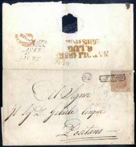 1858, lettera da Napoli per Positano ... 