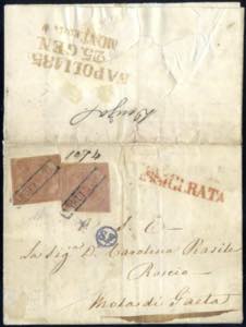 1859, lettera assicurata da Napoli per Mola ... 