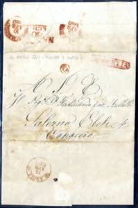 1860, lettera da Napoli per Salerno Eboli, ... 
