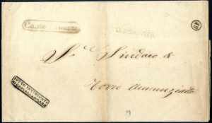 1858, lettera franchigia da Castellamare il ... 