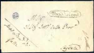 1858, lettera franchigia da Maddaloni per ... 