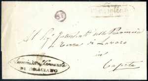 1858, lettera franchigia da Marigliano per ... 