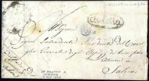 1858, lettera franchigia da Auletta il 19.8 ... 