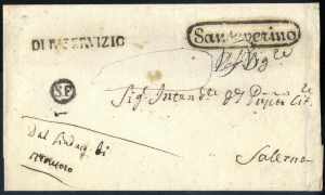 1858, lettera franchigia da Sanseverino per ... 