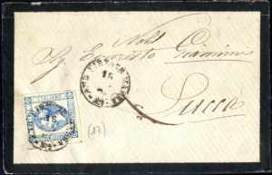 1861/63, 4 lettere affrancate per 20 e 15 c. ... 