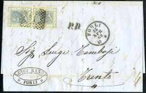 1869, lettera da Forli il 15.4 per Trento ... 