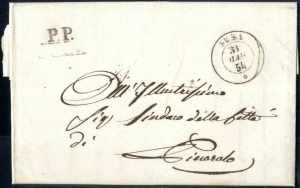 1854, lettera non affrancata completa del ... 