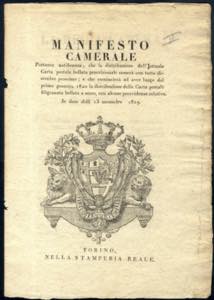 1819, Manifesto Camerale in data 13 novembre ... 