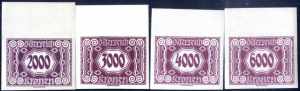 1922, Portomarken 100 Kr. - 6000 Kr. lilla, ... 