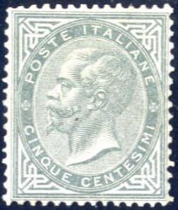 1863, Vitt. Em. II, 5 c. grigio verde ... 