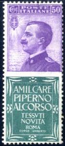1924, Pubblicitari, 50 c. violetto con ... 