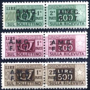 1947/48, pacchi postali, serie completa di ... 