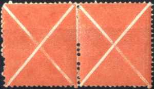 1858, großes Andreaskreuz rot, Paar ... 