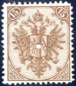 1879, 15 Kr. graubraun, Steindruck Type I, ... 