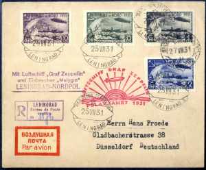 1931, Polarfahrt 1931: rekommandierter Brief ... 