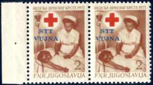 1953, pro Croce Rossa 2 d. bruno e rosso in ... 