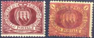 1892/94, stemma, serie completa di 11 valori ... 