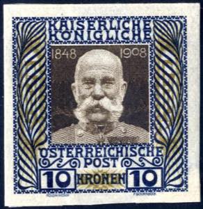 1908, Jubiläumsausgabe 10 Kronen, ... 