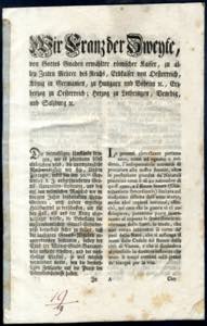 1806, Edikt Kaiser Franz II über die ... 