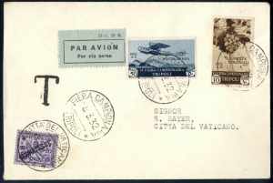 1932, lettera di posta aerea del 8.3.1932 da ... 