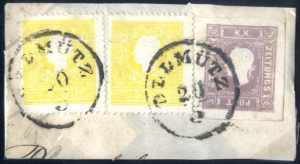 1858/59, Briefausschnitt von Olmütz am ... 