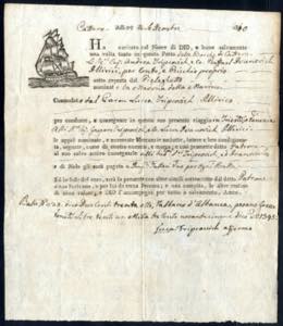 Cattaro 1810, Frachtschein aus Kotor vom ... 