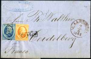 1865, König Wilhelm III gezähnt, Brief mit ... 