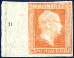 1850, ½ Sgr (6 Pf.) rotorange, gut bis ... 