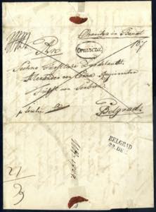 Oravicza 1843, Letter posted from Oravicza ... 