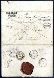1852, Outer letter sheet posted from ... 