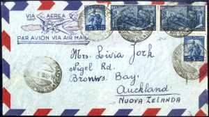 1949, aerogramma del 25.12.1949 da Napoli a ... 