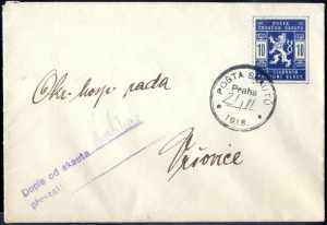 1918, Briefumschlag vom 21.11.1918 von Prag ... 
