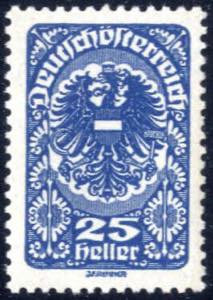 1919, 25 H Freimarken Renner tiefblau ... 
