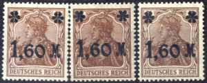 1924, 1,50 RM auf 50 Pfg Germania (IX) braun ... 