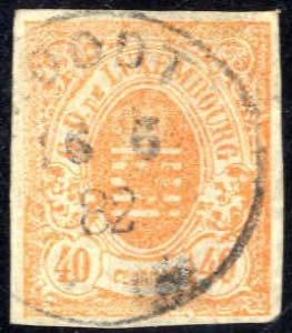 1859, 40 Cent rotorange, gestempelt, Mi. 11 ... 
