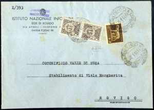 1944, due lettere per Rovigo, una per città ... 