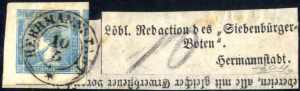 1851, 0,6 Kreuzer Zeitungsmarke, hellblau in ... 