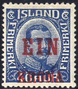 1926, 1 Kr. su 40 Aur azzurro (Mi. 121 / ... 
