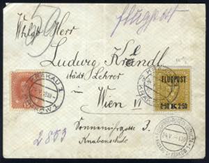 1918, Flug Krakau - Wien, Brief vpm ... 