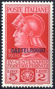 1930, Castelrosso, Ferrucci, 5 val., gomma ... 