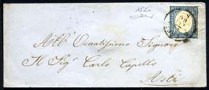 1860, 20 Cent. azzurro grigio su lettera da ... 