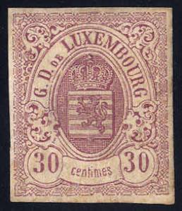 1859, 30 Cent. rotlila (Mi. + U. 9)