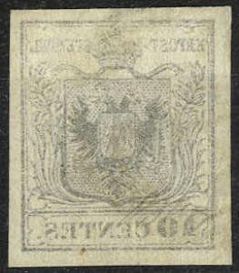 1850, 10 Cent. nero, sottotipo a, decalco, ... 