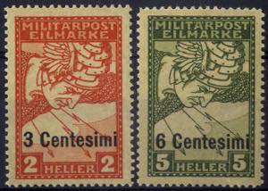 1918, Espressi, carta gialla, due valori, ... 