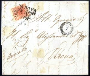 1850, 15 Cent., rosso vermiglio chiaro, ... 