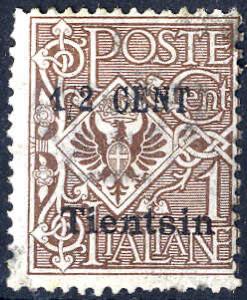 1918/19, ½ C. su 1 Cent. bruno, gomma ... 