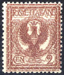 1901, Floreale, 2 Cent. rosso bruno con ... 