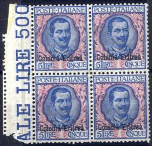 1903, 5 L. azzurro e rosa della serie ... 
