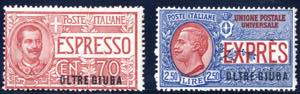1926, espressi 70 c. rosso e 2,50 L. azzurro ... 
